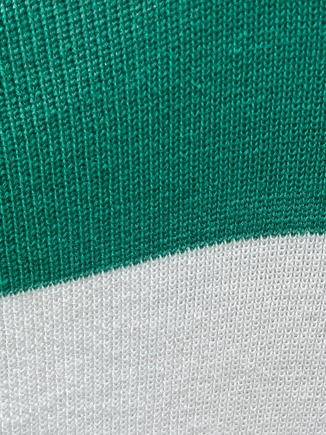 1990-00s "Ralph Lauren" green × white wide striped summer knit
