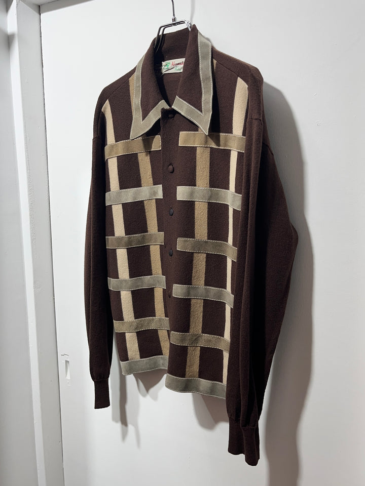 1970s  ITALY made suede panel knit jacket