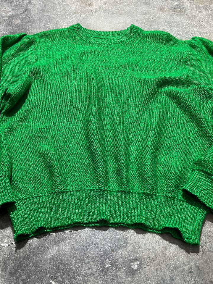 vivid green low guage knit