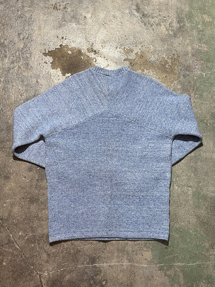 1970s blue gray switching design knit