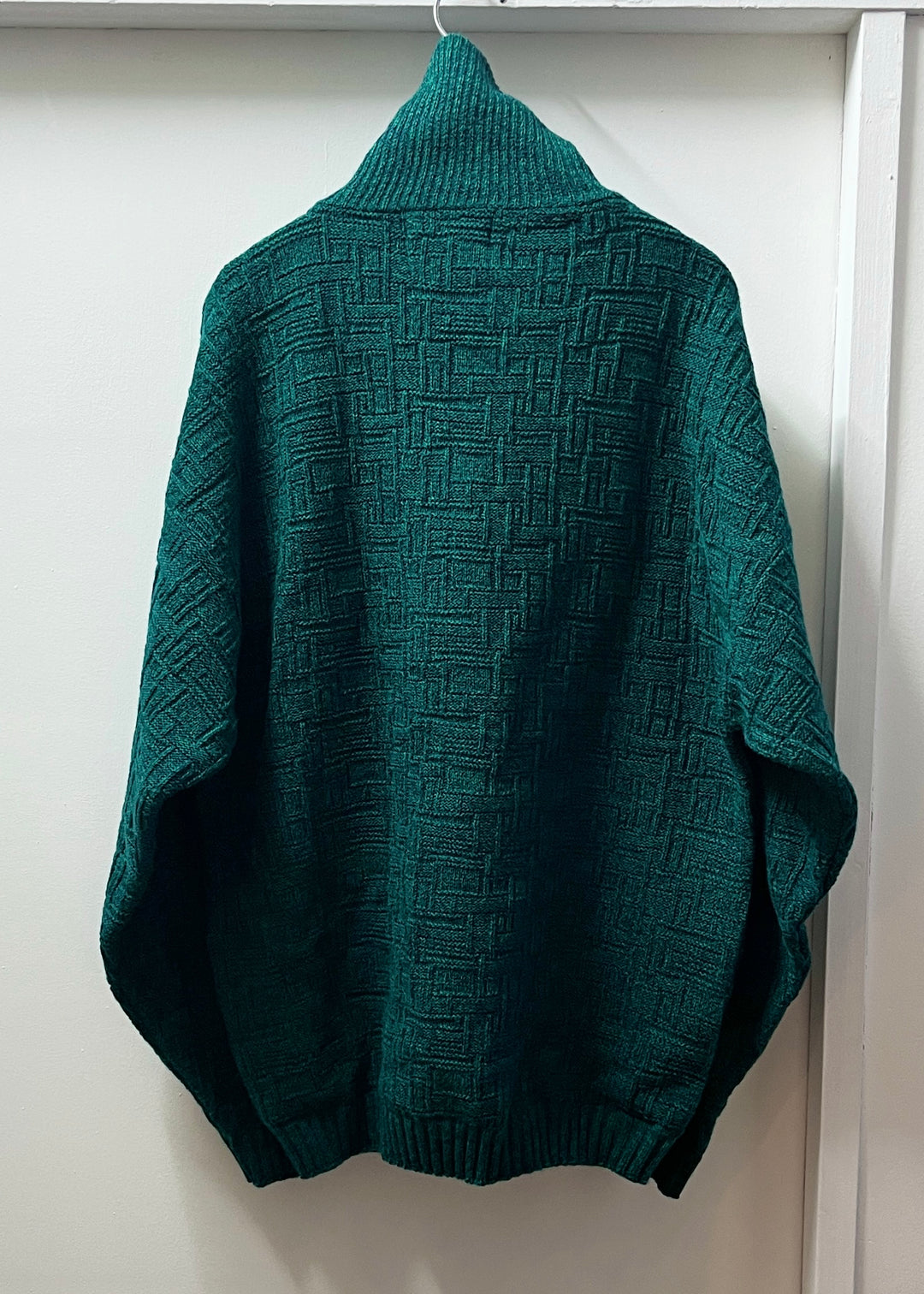 1980-90s USA made "LONDON FOG" green gradation full zip knit jacket