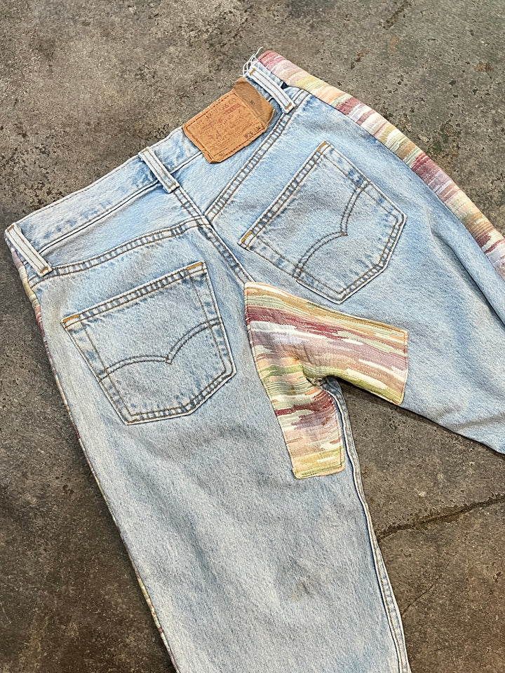 1980s "Levi's" patchwork custum denim pants