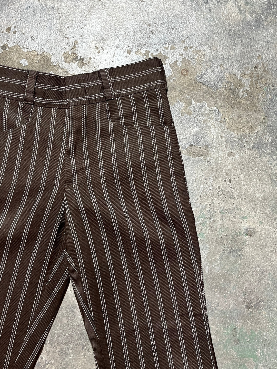 1970s brown stripe pattern slacks