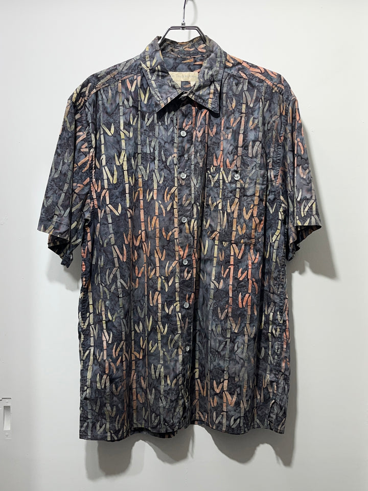 1990-00s bamboo pattern s/s shirt