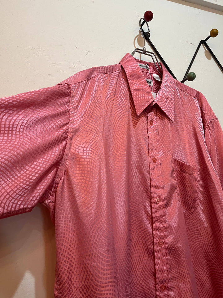 1990-00s pink × shiny total pattern shirt