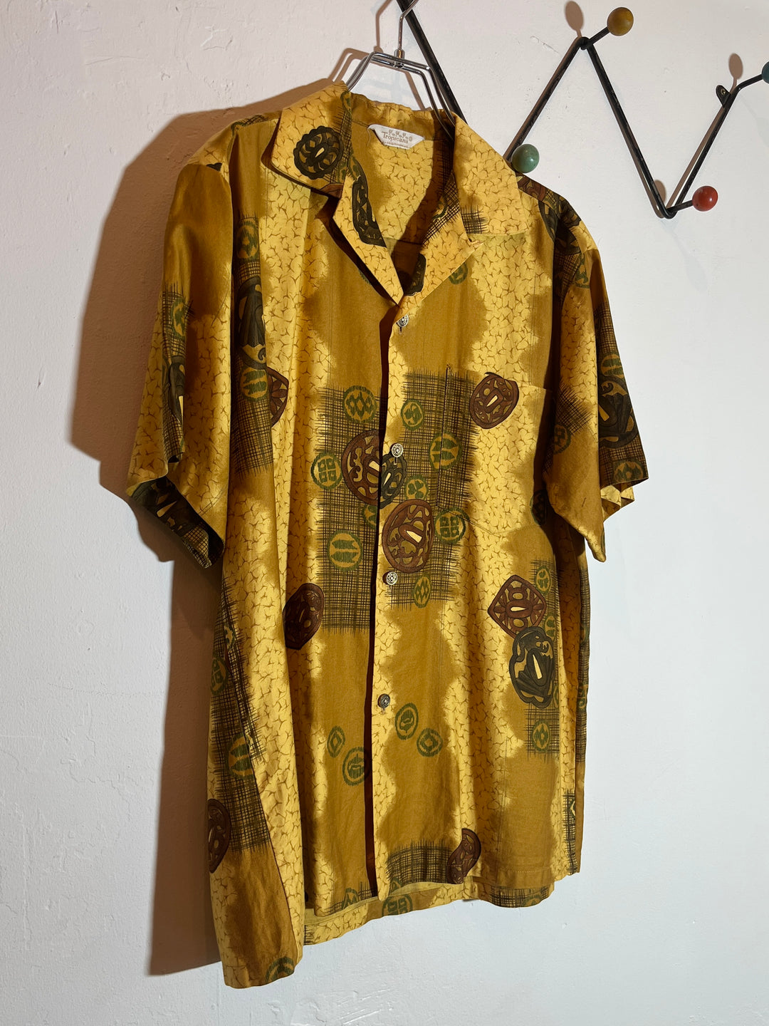 1960-70s sword guard pattern s/s shirt
