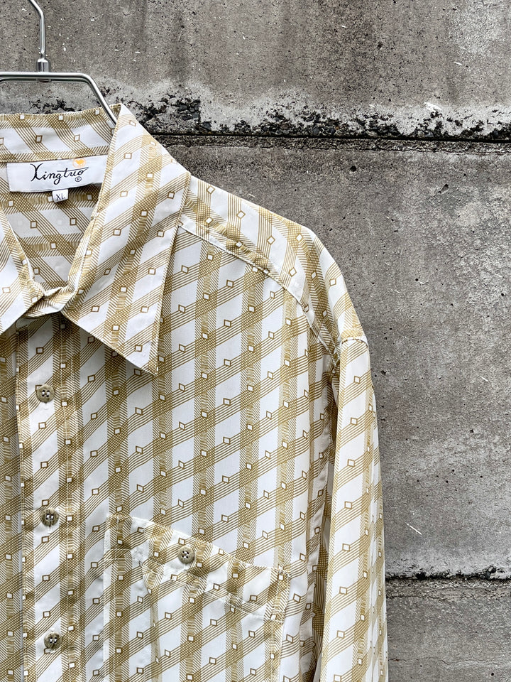 1970s diamond checkered s/s shirt