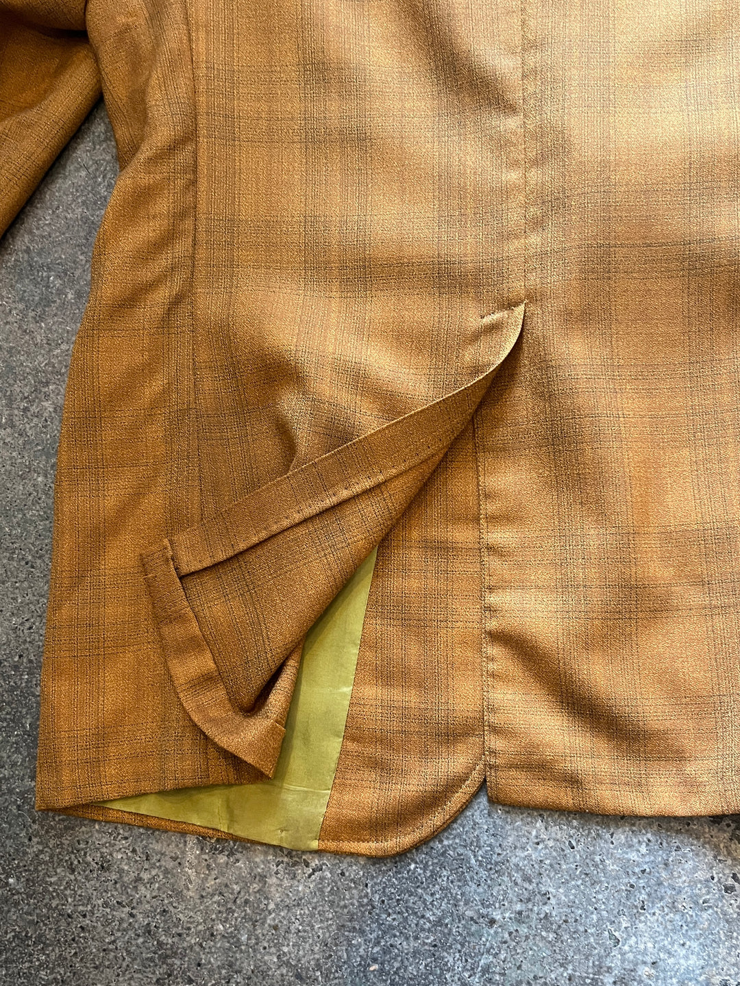 1960-70s orange brown ombré check tailored jacket