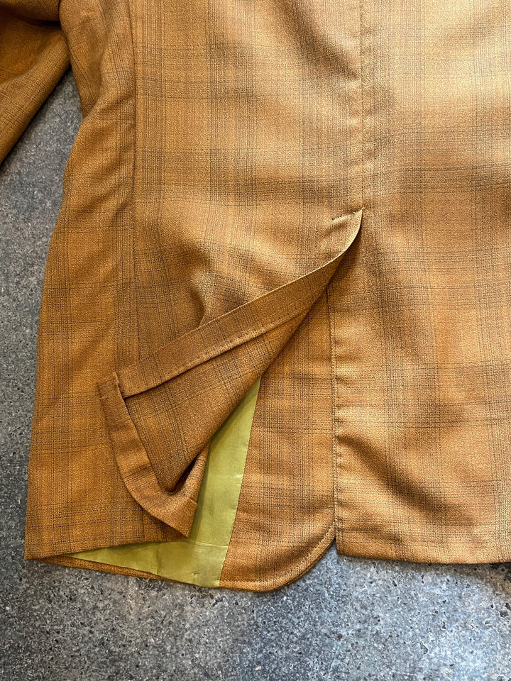 1960-70s orange brown ombré check tailored jacket