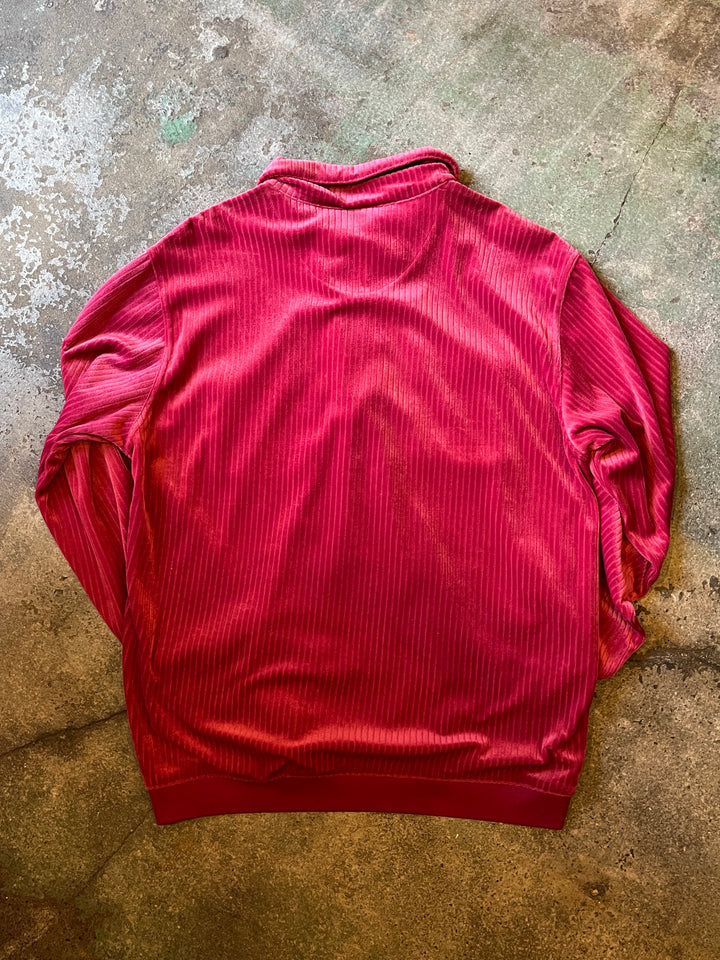 1980-90s "HABAND" magenta velour track jacket