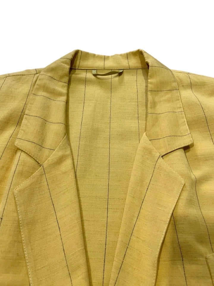 double breasted 1 button linen tailored jacket