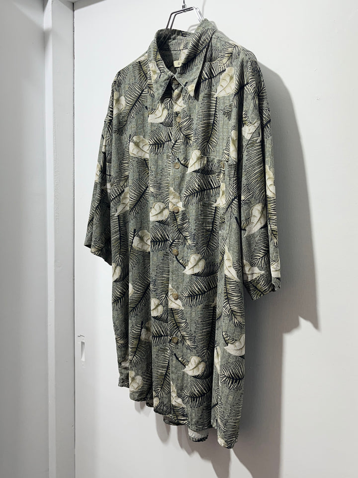 1990s leaf pattern s/s shirt