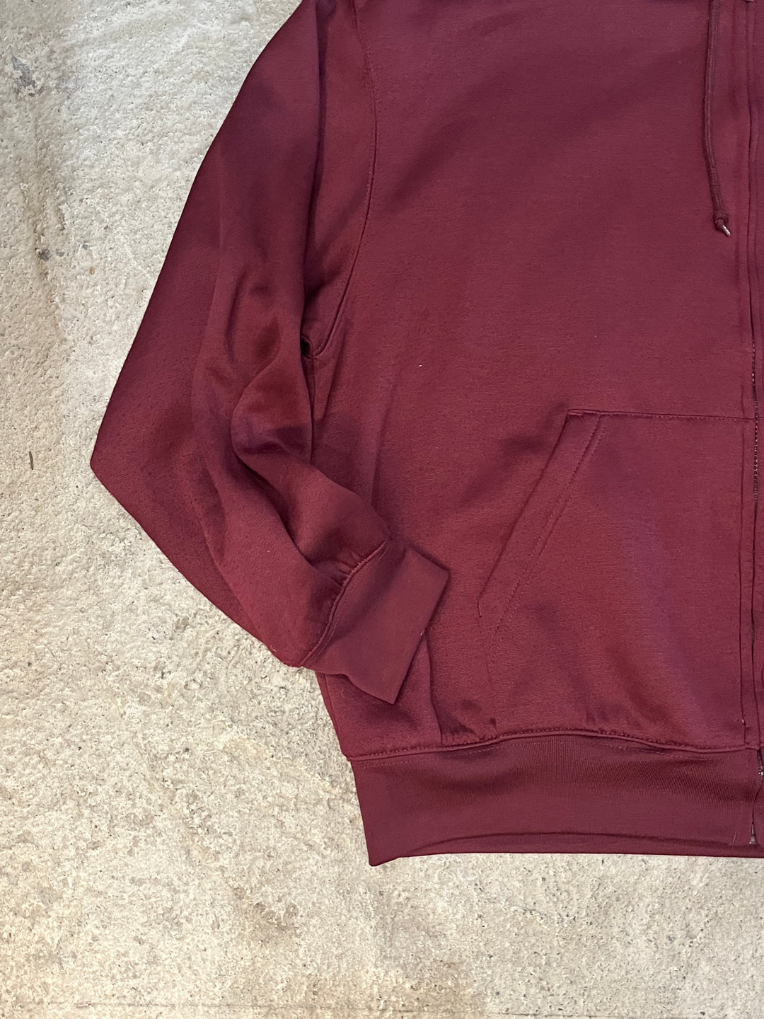 1990-00s burgundy double-face zip sweat hoodie