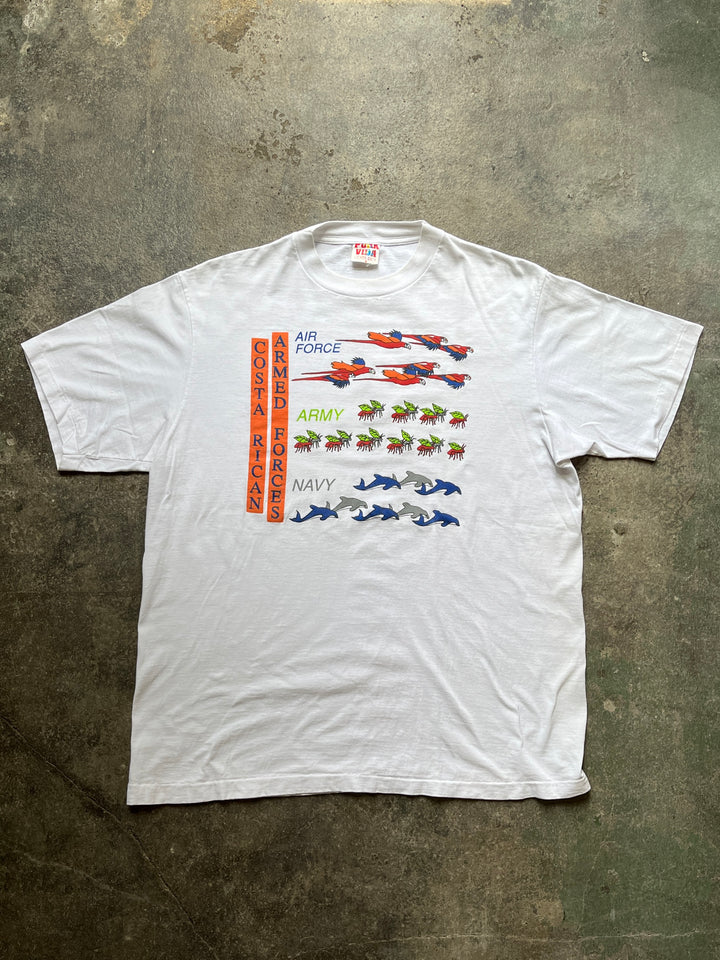 1990s armed forced parody graphic T-shirt
