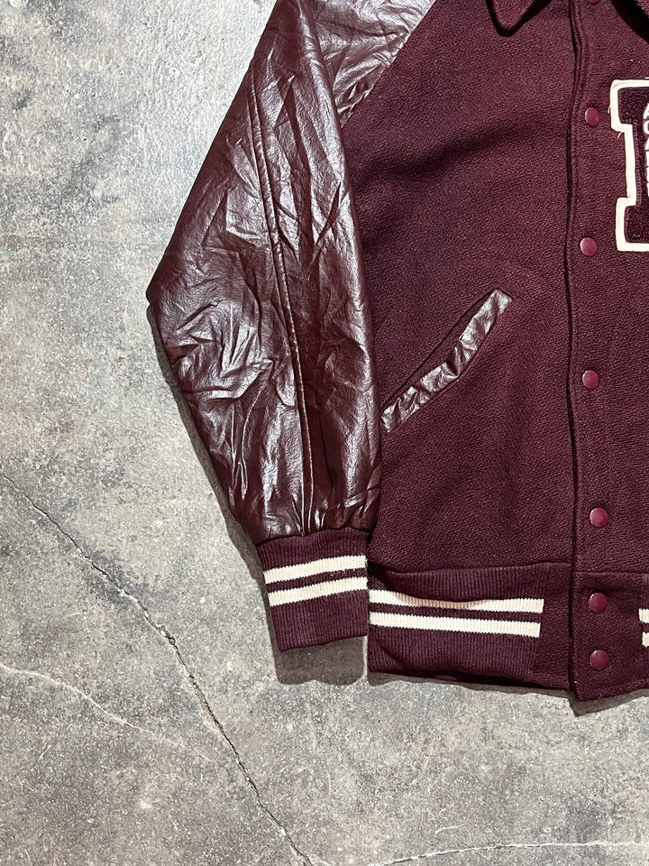 1950-60s vintage burgundy stadium jacket