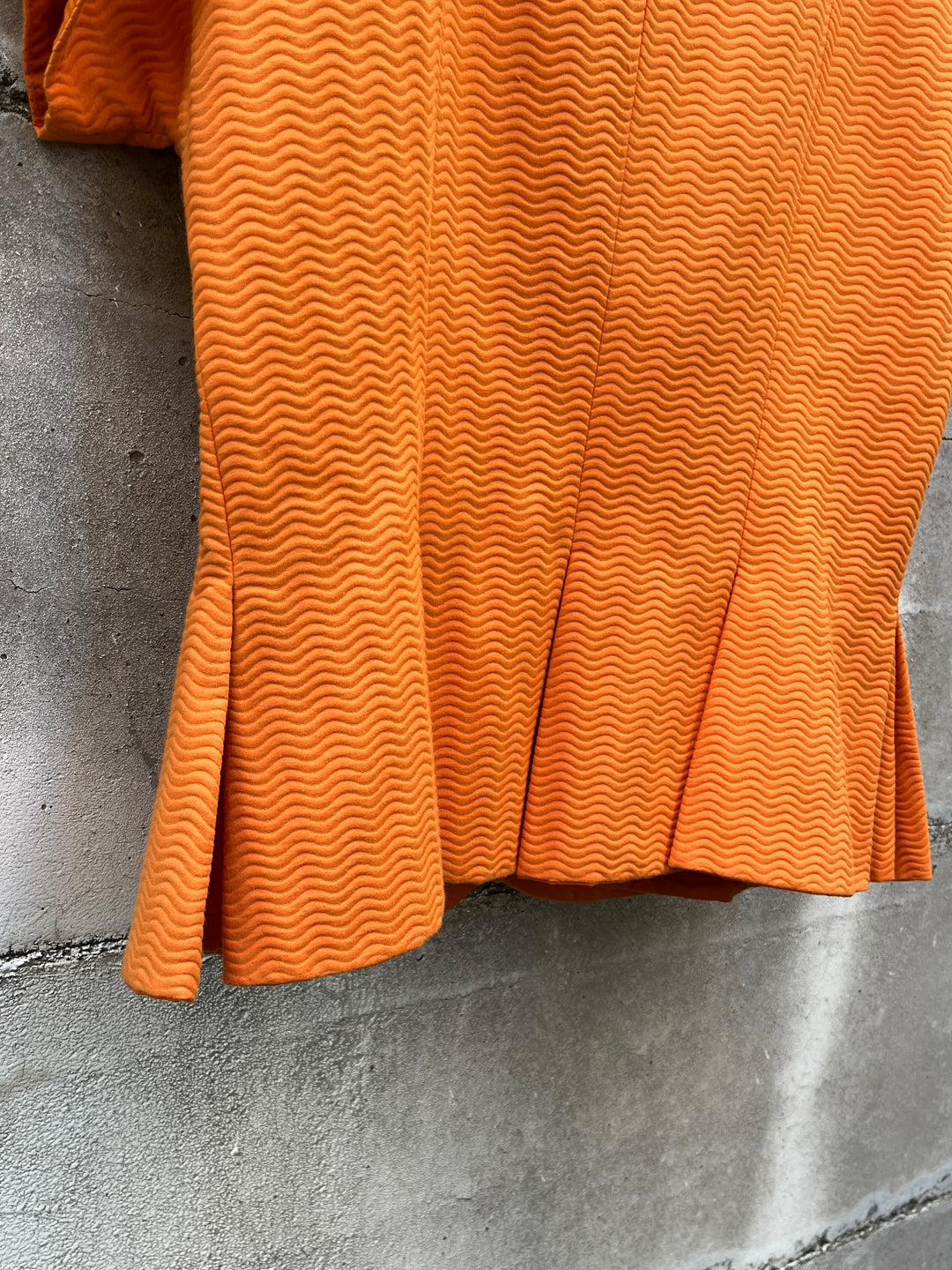 1980-90s "Christian Dior" vivid orange peplum design s/s jacket