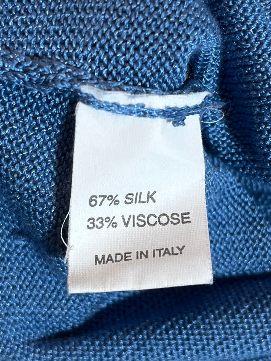 1980-90s "Aquascutum" dusty blue half sleeve summer knit