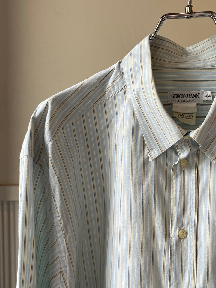 1990s ITALY made "GIORGIO ARMANI" stripe L/S shirt