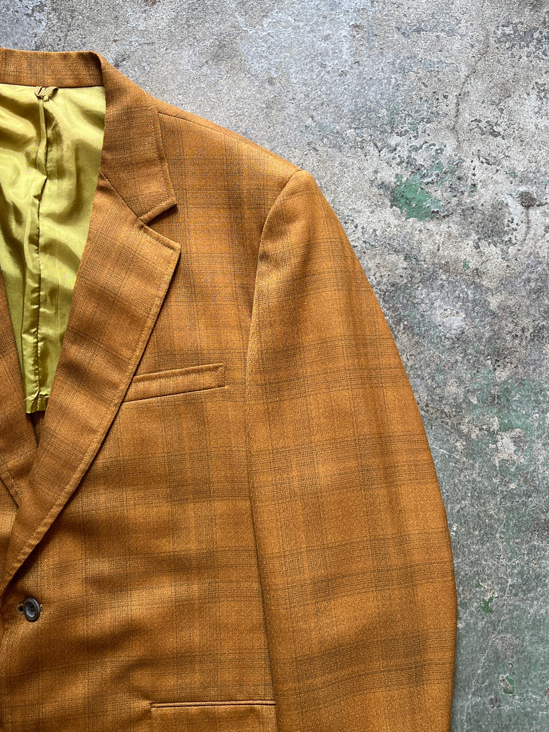 1960-70s orange brown ombré check tailored jacket