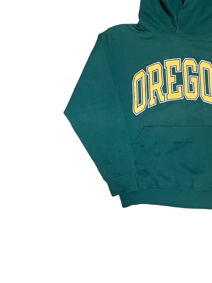 green × yellow college logo sweat hoodie