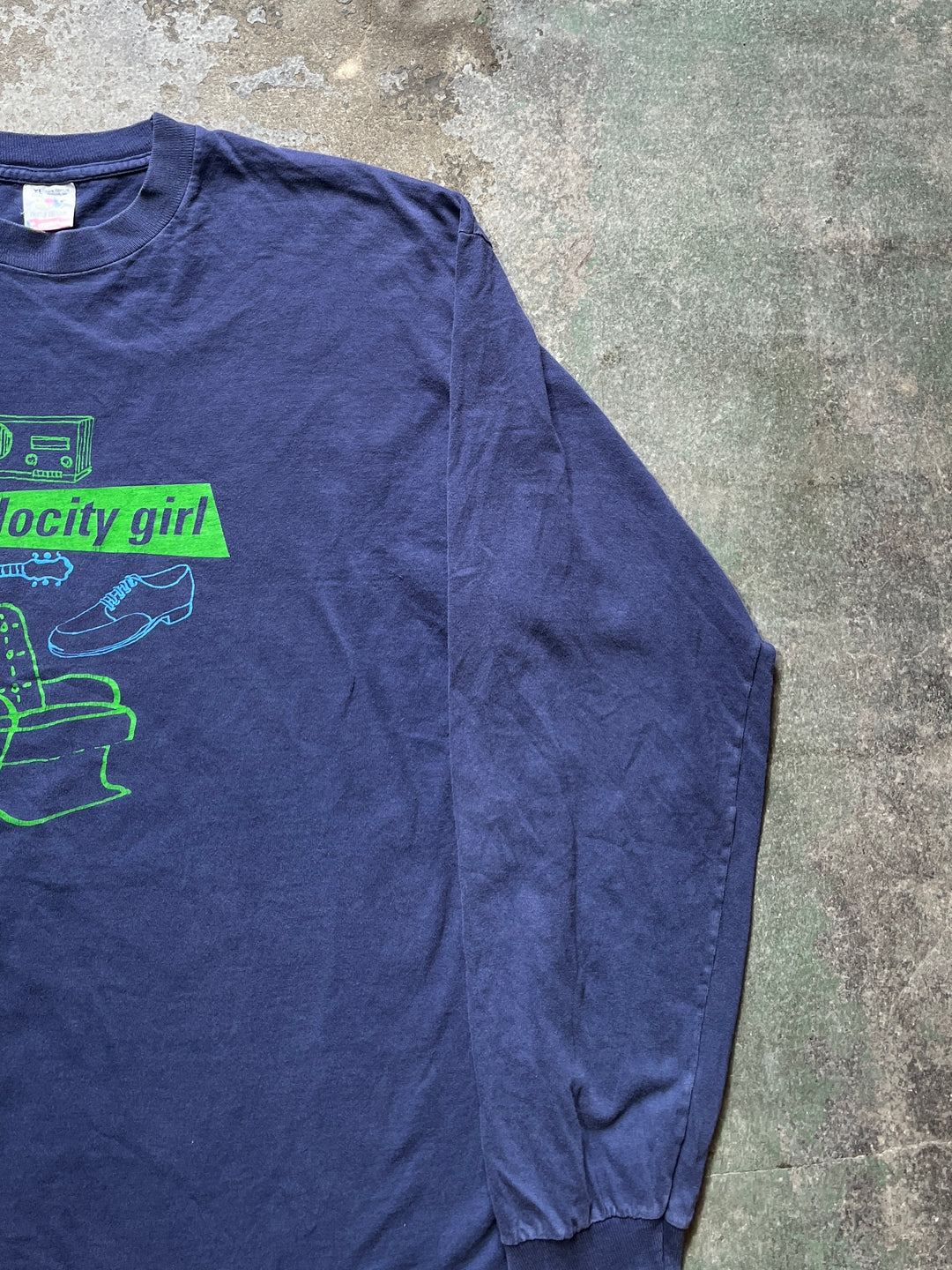 1990s USA made "Velocity girl" graphic L/S T-shirt