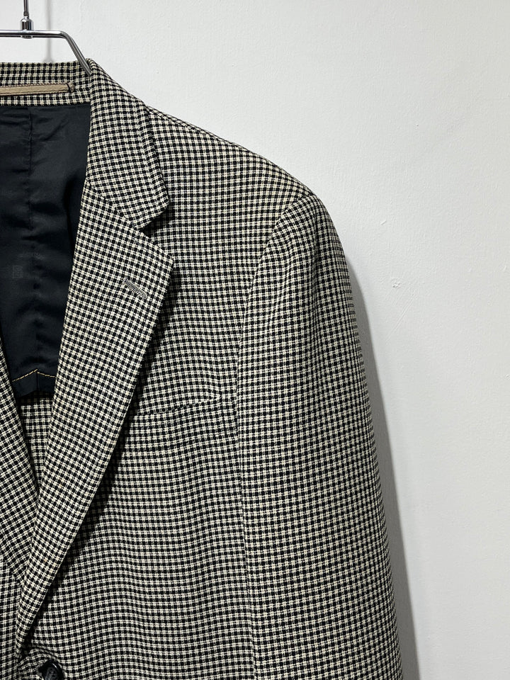 1980-90s micro checkered tailored jacket