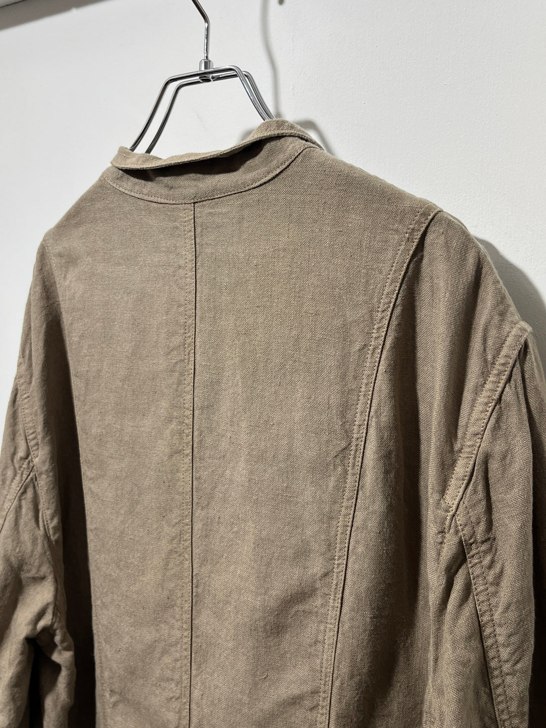 2000s ITALY made "ETRO" beige linen safari jacket