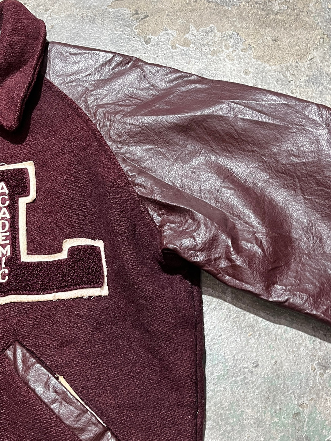 1950-60s vintage burgundy stadium jacket