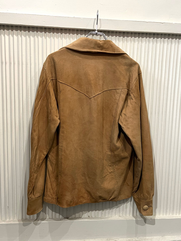 1970s suede leather laceup pullover