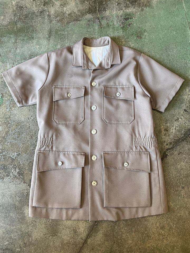 1970s taupe 4-pocket custam s/s bush jacket