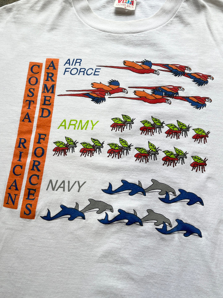1990s armed forced parody graphic T-shirt