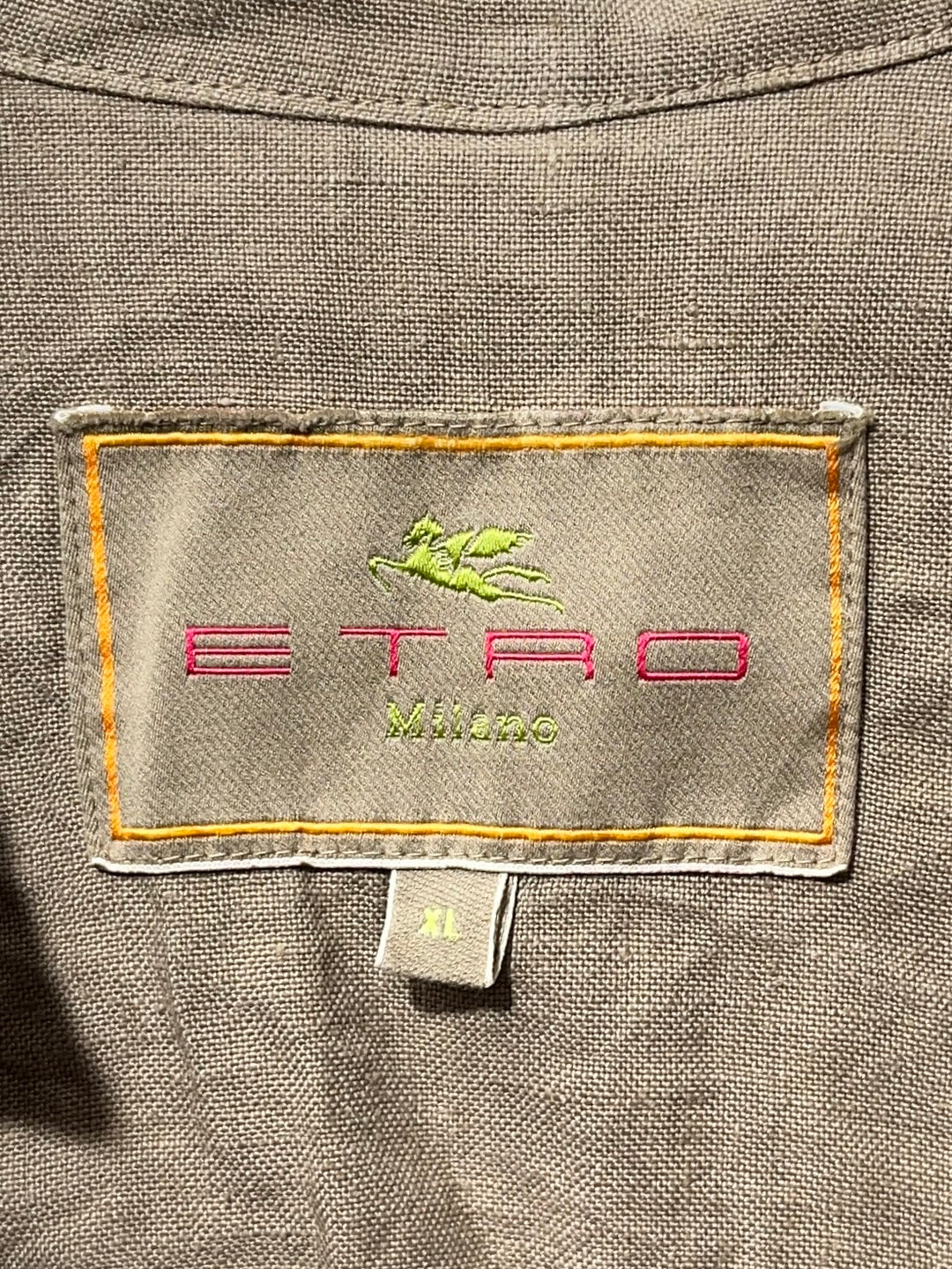 2000s ITALY made "ETRO" beige linen safari jacket