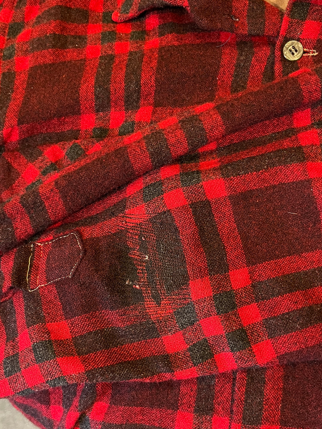 1960s red plaid board shirt