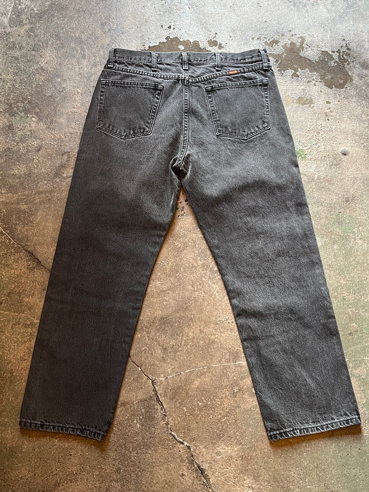 1990s "RUSTLER" black denim pants 36×29