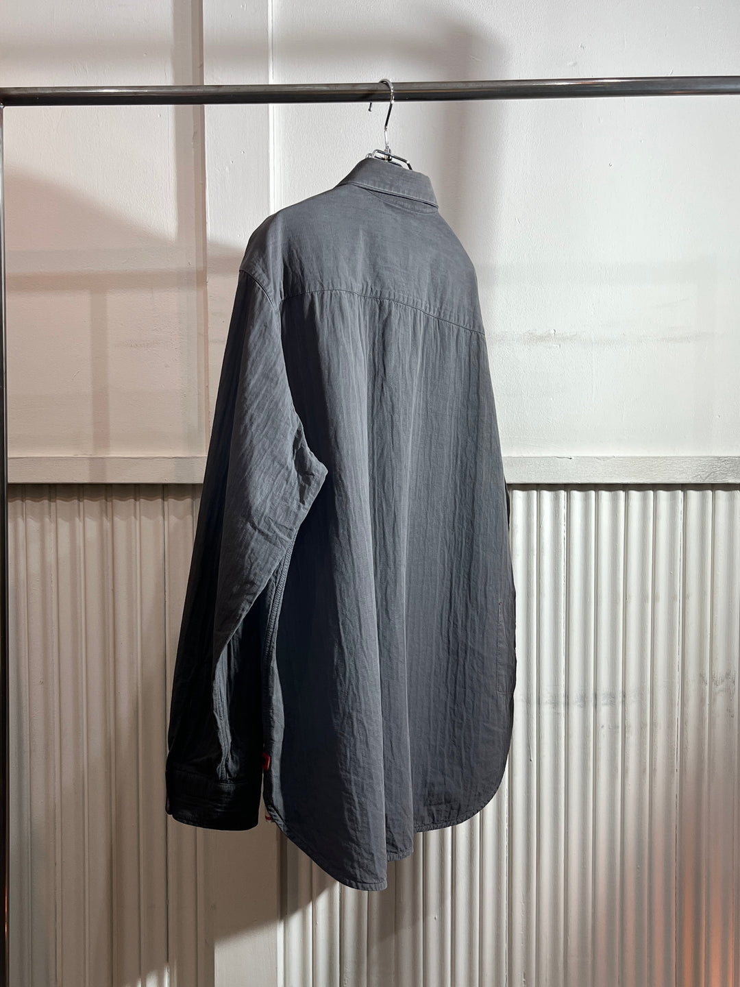 2000s "Timberland" stitched stripe design work shirt