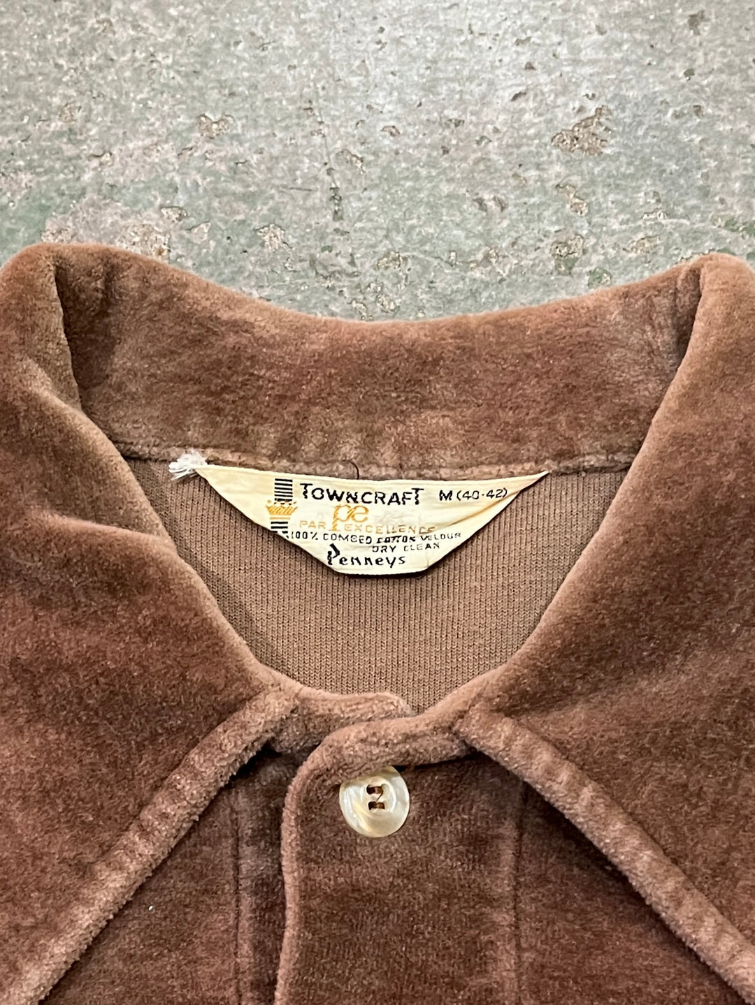 1960s "Penneys TOWNCRAFT" brown velour pullover tops