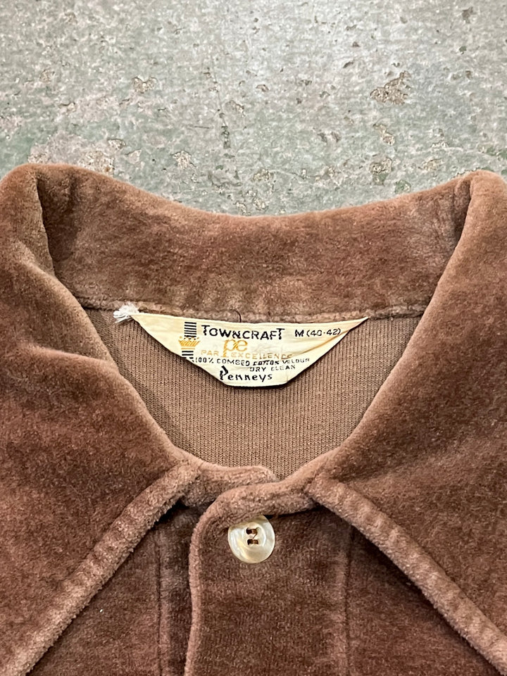 1960s "Penneys TOWNCRAFT" brown velour pullover tops