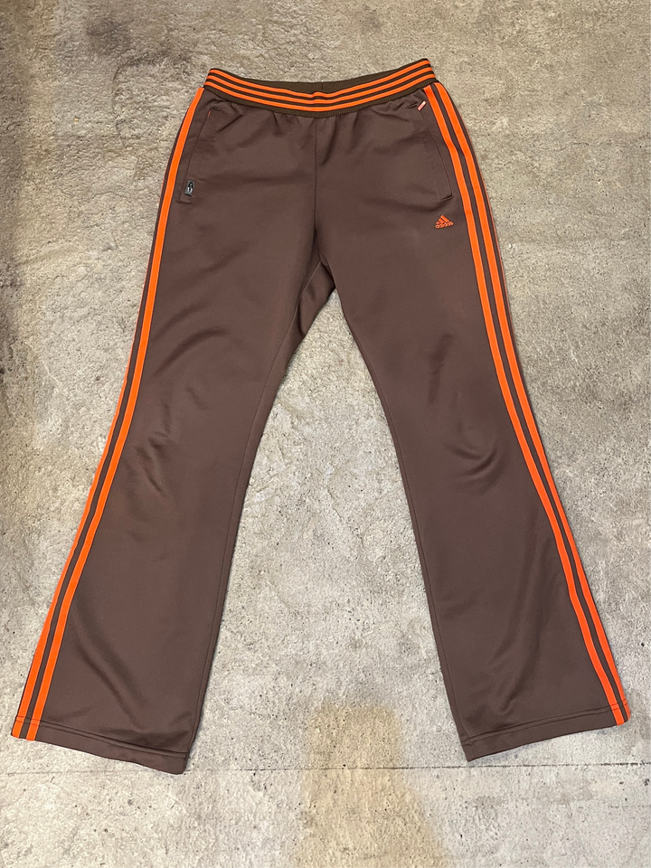 2000s "adidas" brown × orange track pants