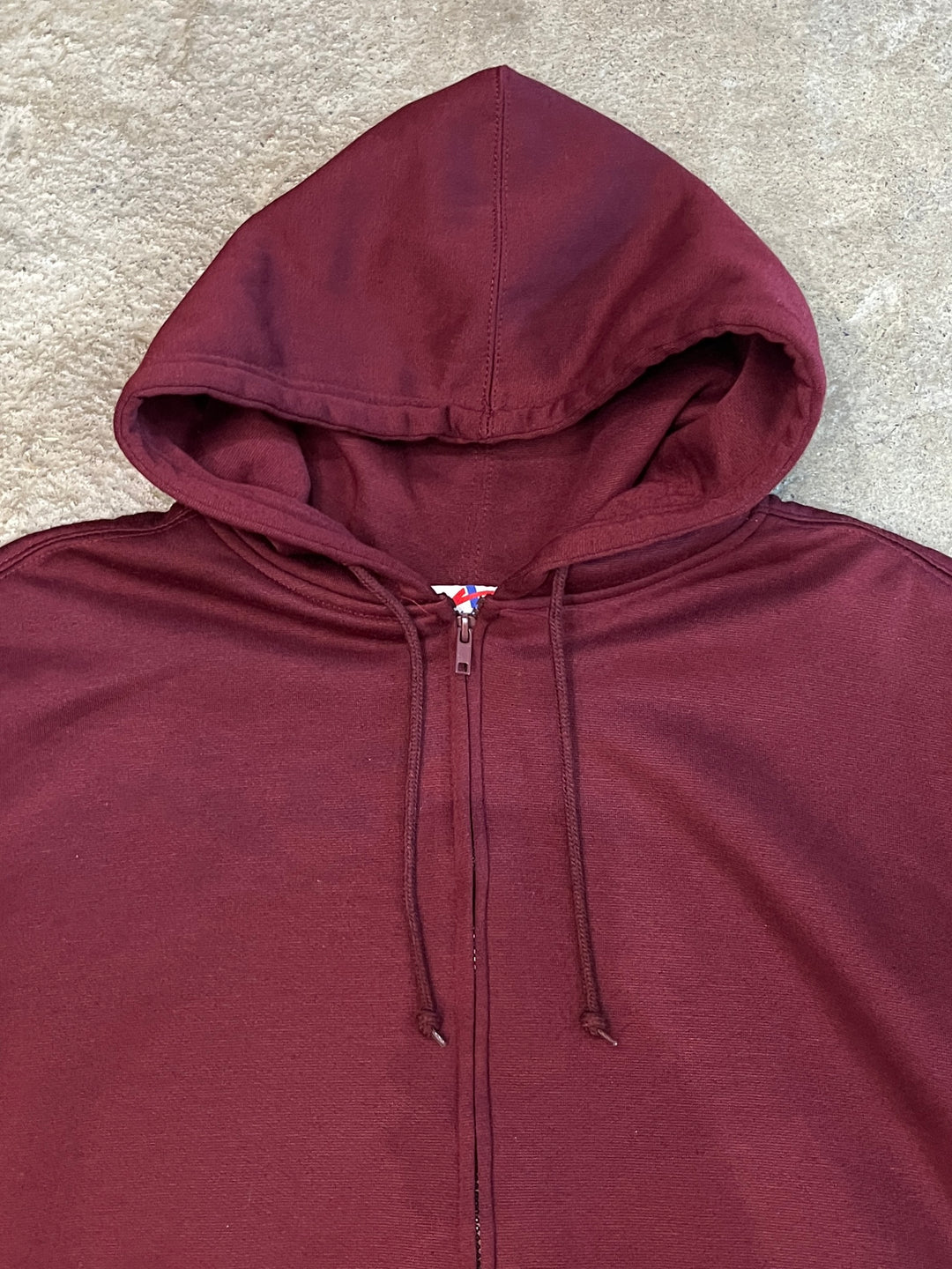 1990-00s burgundy double-face zip sweat hoodie