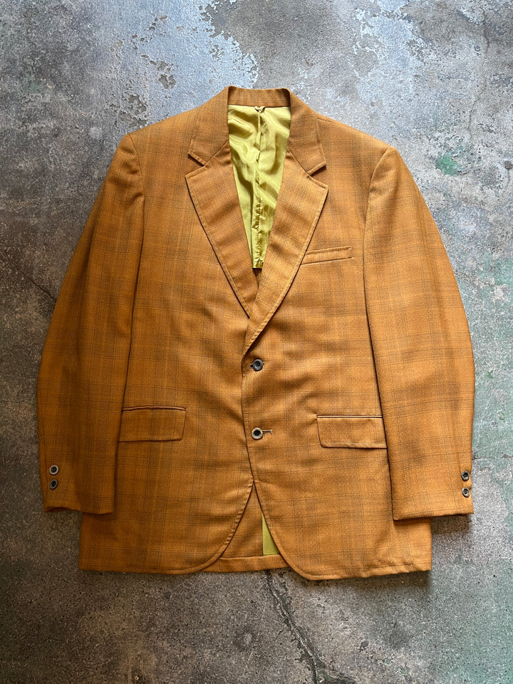1960-70s orange brown ombré check tailored jacket