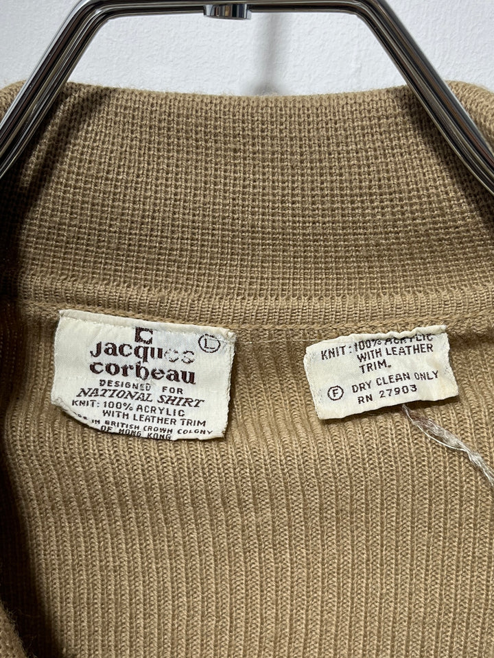 1970s suede patchwork design knit jacket