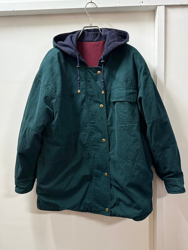 1980-90s reversible mulch color fireman hook hooded coat