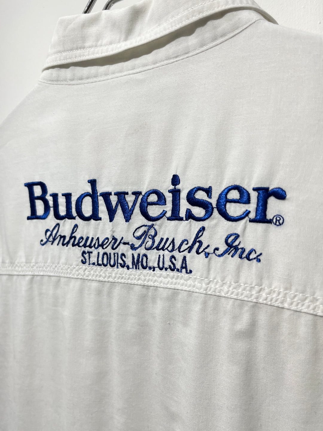 1990s "Budweiser" embroidery s/s shirt