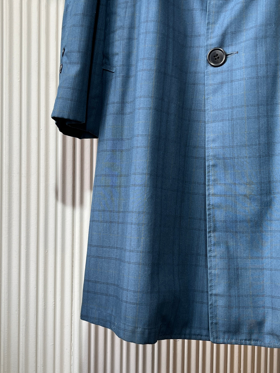 1960s "Sears" steel blue windowpane balmacaan coat