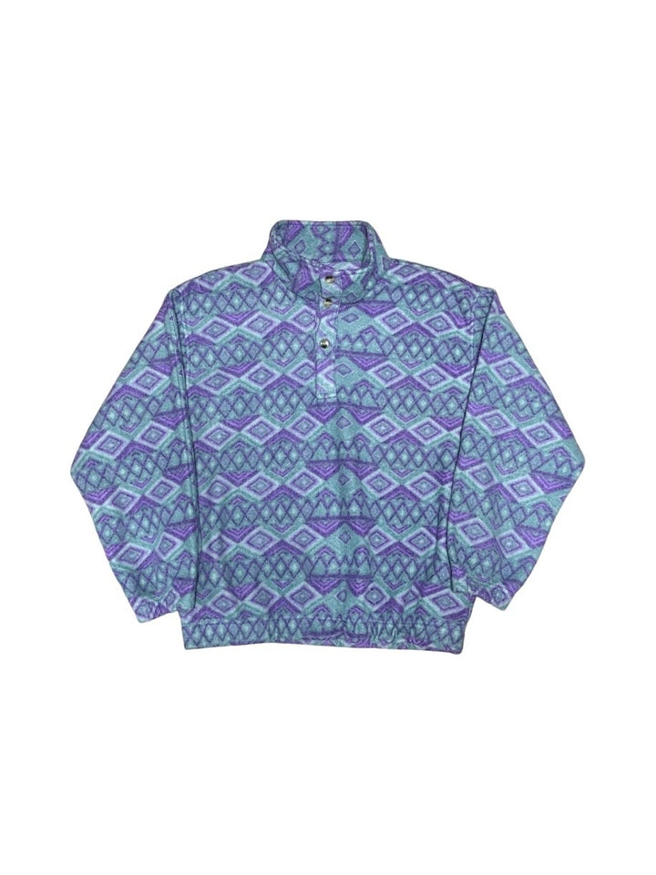 total pattern pullover fleece jacket