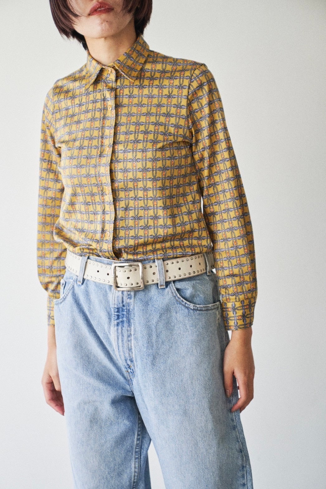 strings pattern polyester shirt