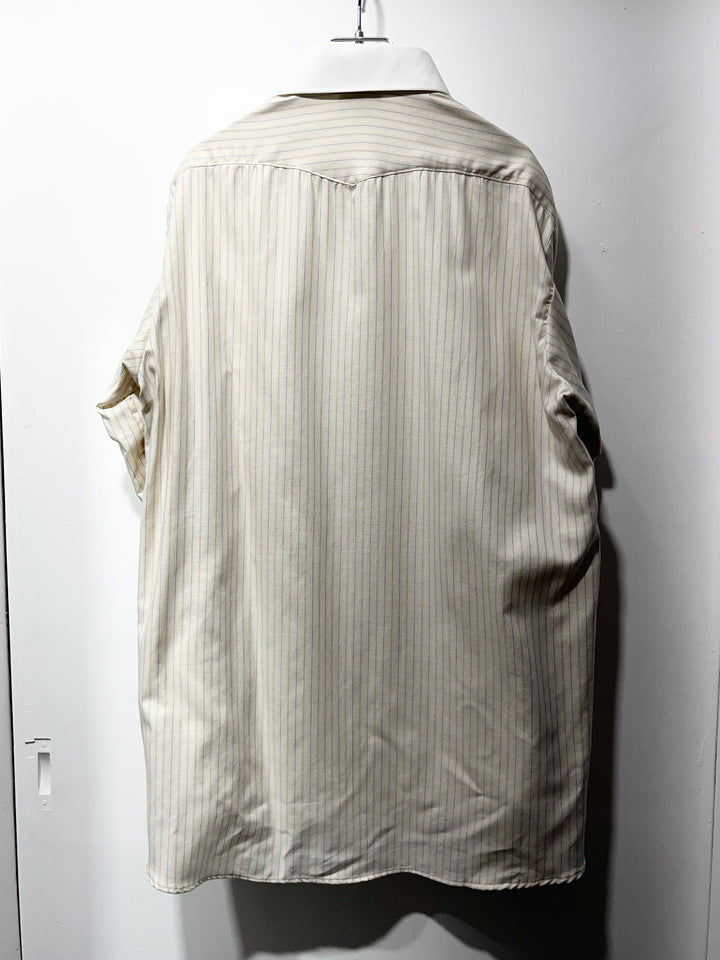 1990-00s USA made striped white collar pullover shirt