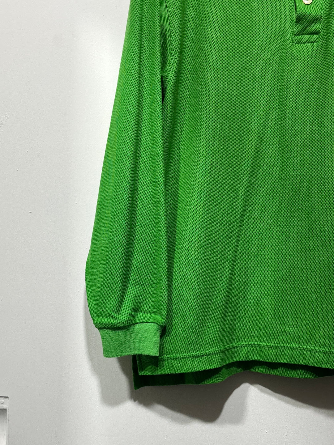 1990s "MISSONI" lime green embroidered collar L/S polo