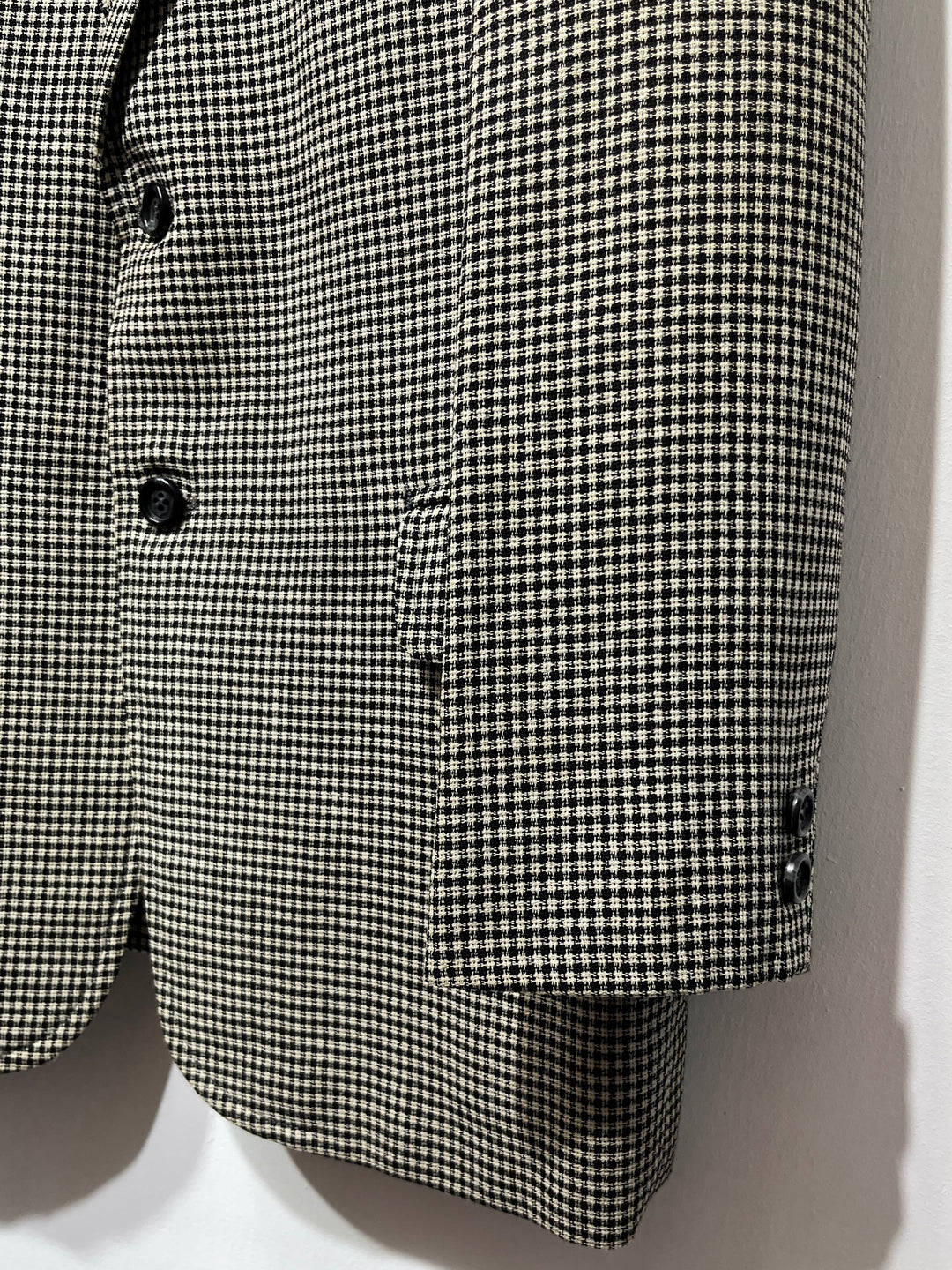 1980-90s micro checkered tailored jacket