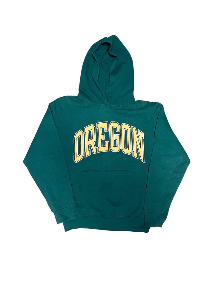 green × yellow college logo sweat hoodie